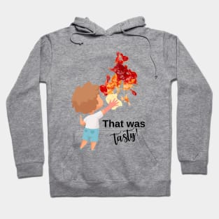 funny design with ketchup stain and kid Hoodie